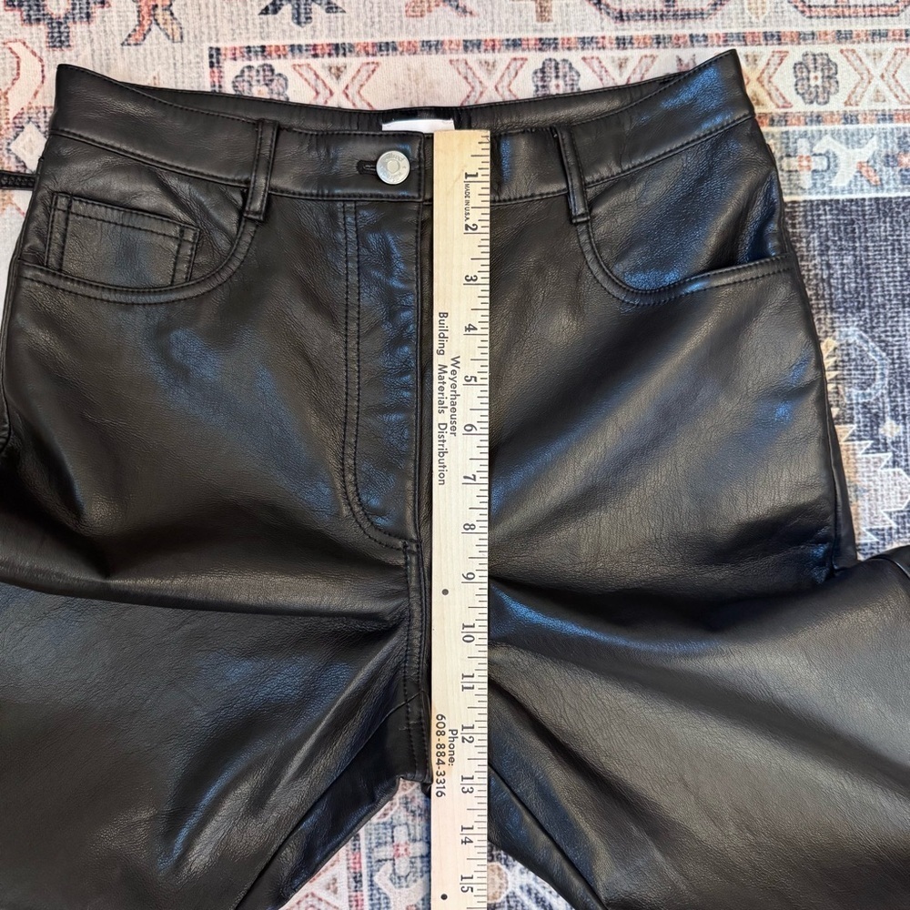 Aritzia Wilfred Melina High Rise Pant Black Leather-like Women’s Size 8 - Picture 15 of 16